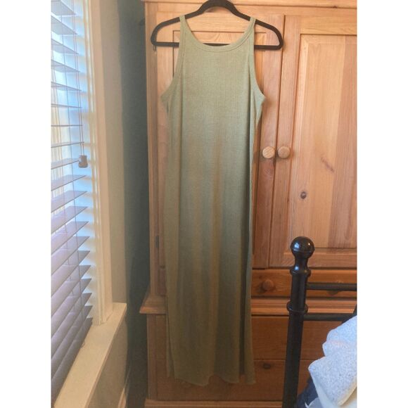 A New Day | Olive/sage green ribbed tank top maxi dress | Small - Picture 2 of 5